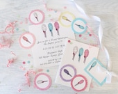 Sticky Sweet- Cotton Candy Birthday Invitations, Cards, Cupcake Flags and Gift Tags