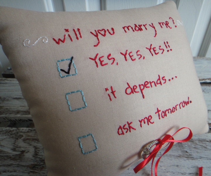 Will You Marry Me. Proposal Pillow/ Ring Bearer Pillow