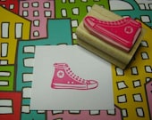 Basketball Boot - Hand carved rubber stamp by Skull and Cross Buns