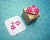 Tiny Button Collection - Hand Carved Rubber Stamp