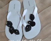 Bride-to-Be Bridesmaid Bridal Party Bachelorette Party Wedding White Flip Flops - Choose your color and size