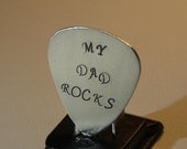 Guitar Pick My Dad Rocks Handmade from Aluminum for Fathers Day