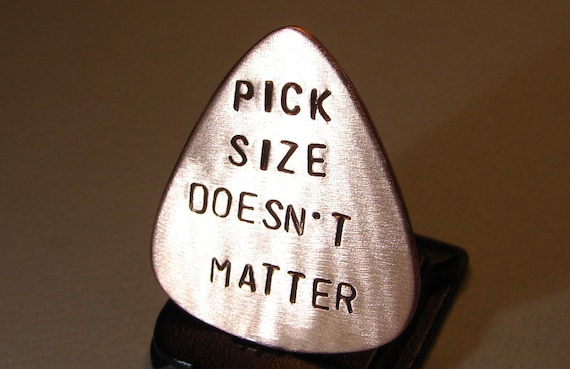 Copper Guitar Pick Handmade and Stamped with Pick Size Doesnt Matter