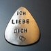 Guitar Pick Ich Liebe Dich Handmade from Aluminum for Valentines day