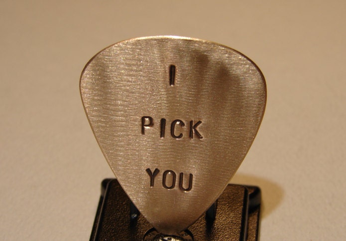 Bronze Guitar Pick Handmade with I Pick You