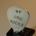 Guitar Pick My Dad Rocks Handmade from Sterling Silver for Fathers Day