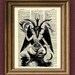 BAPHOMET GOAT DEVIL print over an upcycled vintage dictionary page book art