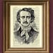 EDGAR ALLEN POE print illustration beautifully upcycled dictionary page book art print