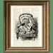 Alice in Wonderland sitting with the black kitten beautifully upcycled vintage dictionary page book art print
