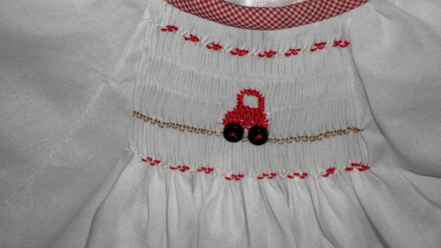 Handsmocked Little Car Daygown