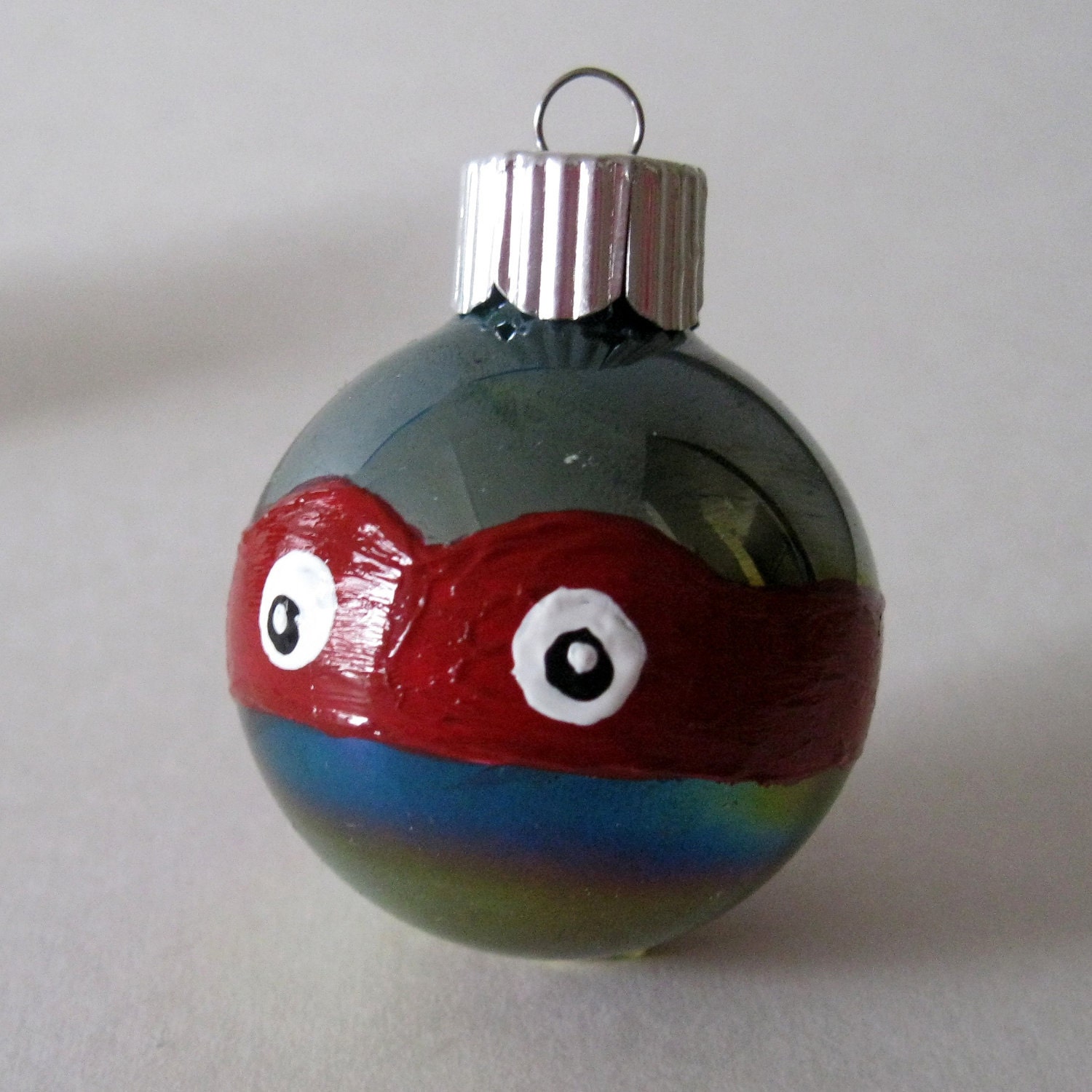 Ninja Turtles Christmas Ornament- Set of 4 Hand Painted TMNT Inspired Miniature Glass Ball Ornaments