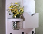 Mail Organizer - Mail and Key Holder - Letter Holder - Key Hooks- Jar Vase - Organizer