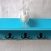 Coat Rack Shelf with Mail Holder - Coat Hooks - Jar Vase - Painted Wood Shelf