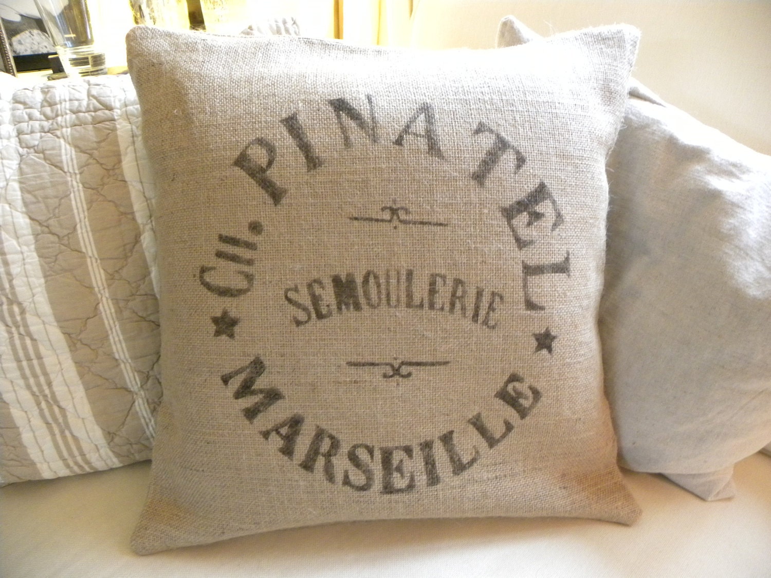 Burlap replica french grain sack pillow cover - Etsy Front Page item
