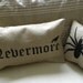 Halloween crow raven edgar allan poe burlap pillow cover