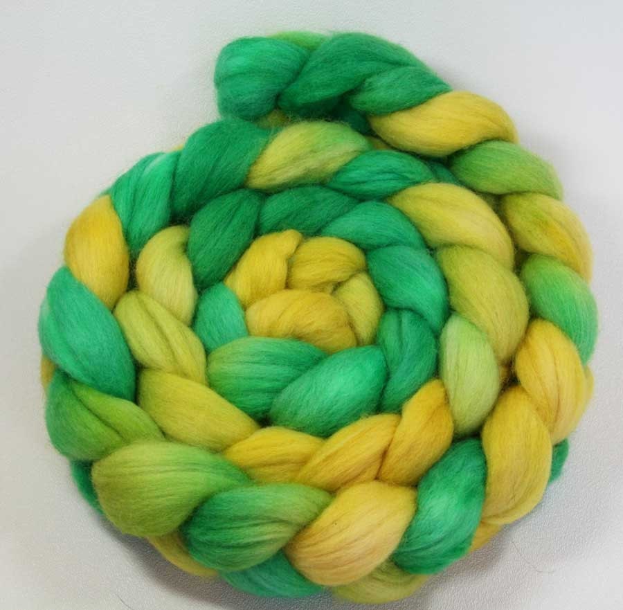 Dandelion Wine - hand dyed Polwarth wool combed top - 5 oz