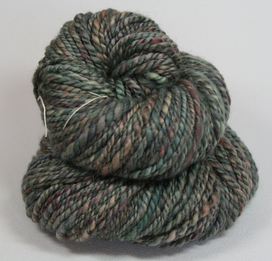 Fern Hollow - hand spun superwash BFL wool yarn hand dyed - 6 oz - 136 yards