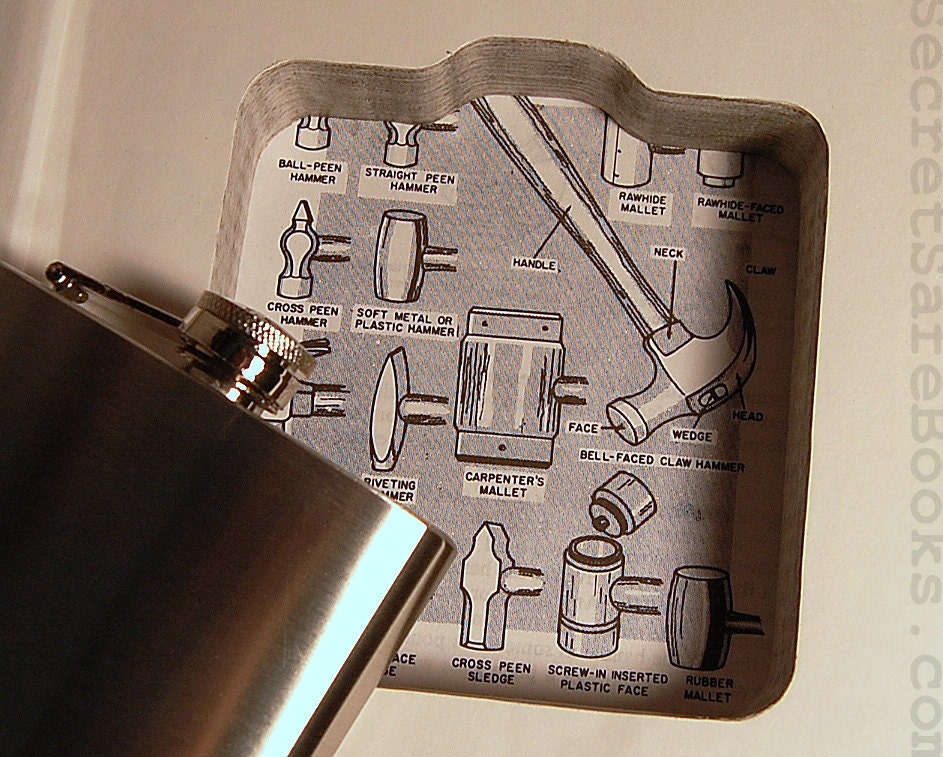 Hollow Book Safe & Flask - How to Fix Damn Near Everything - (Flask Included)