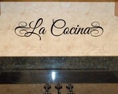 LA COCINA Spanish Kitchen wall decal vinyl lettering (W00551)