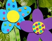 Spring Flower Streamers Craft Kit -  Purple and Blue