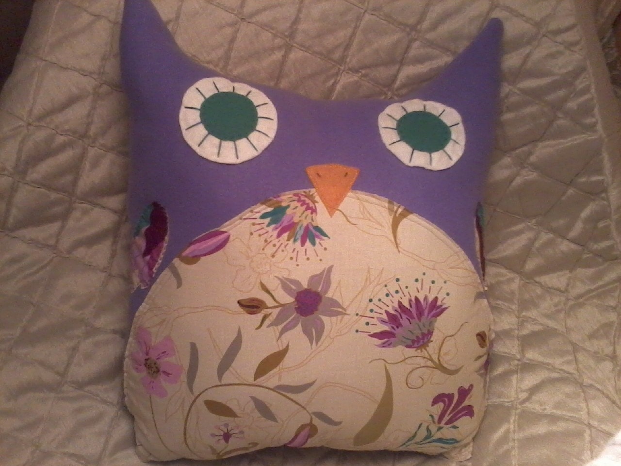 Purple Wise Owl Made to Order to your  CUSTOM details for Large Size OWL