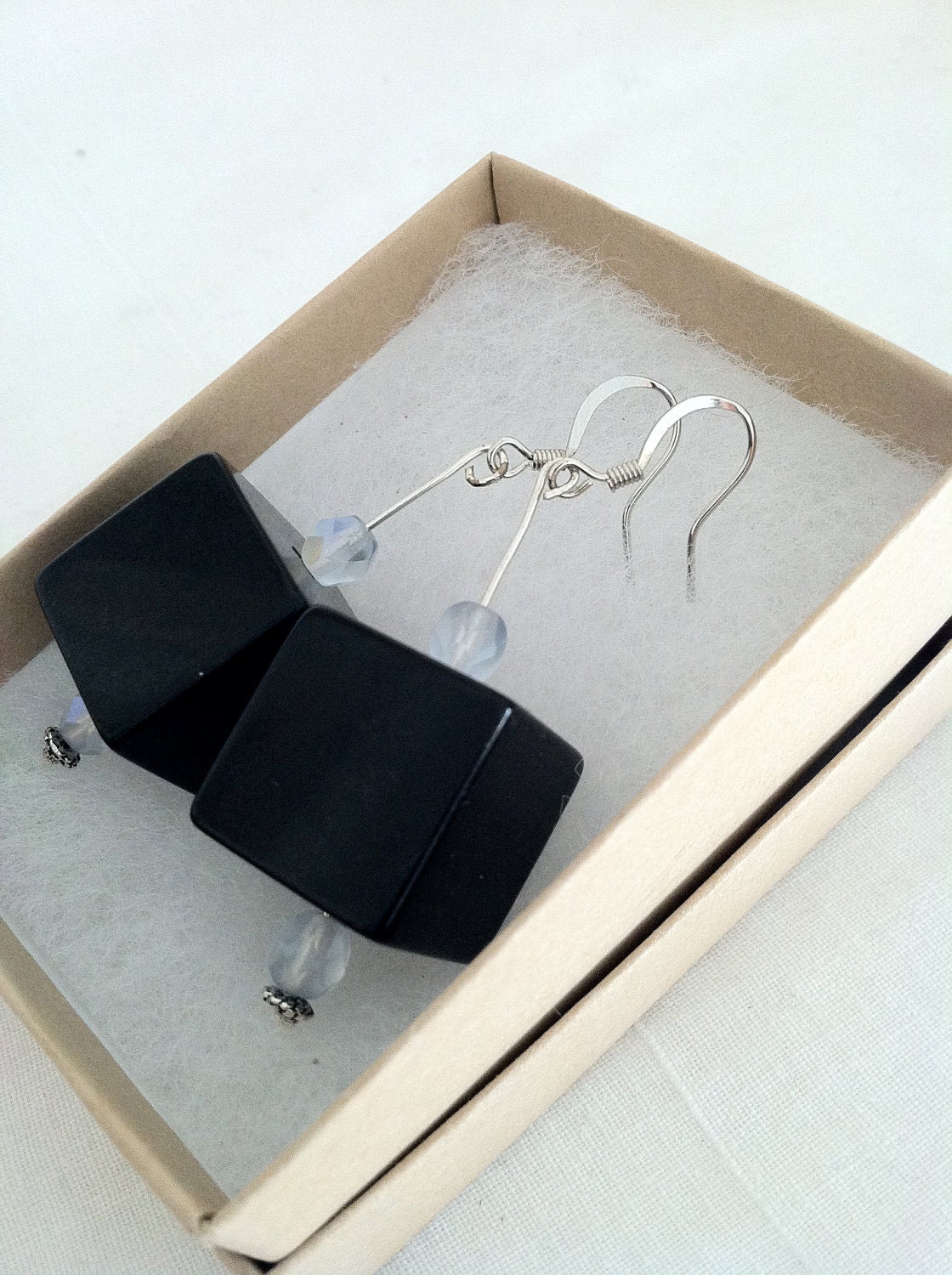 Recycled/upcycled Genuine bakelite dice earrings