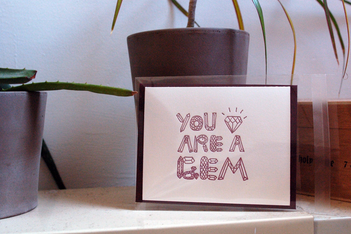 Your Are A Gem card - Purple