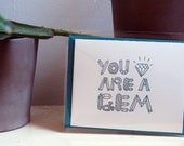 You Are A Gem card - teal