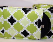Camera strap WITH LENS POCKET - Lime Mosaic - mothers day gift