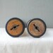 Large Antique Mill Textile Wood Spools Pair