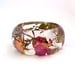 Red and Cream Roses in a Chunky Resin Bangle. Pressed Roses Bangle Bracelet. Real Flowers - Pressed Rosebuds. Handmade Resin Jewelry