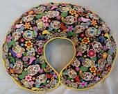 Boppy Pillow Cover Skulls and Flowers Nursing Pillow Cover