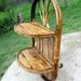 Mid Century Oval Bamboo Shelf // Small Hanging - Folding Shelves