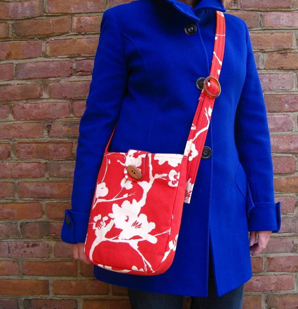 Chelsea Bag -- Burnt Orange Heavy Cotton with Extra Long Adjustable Strap