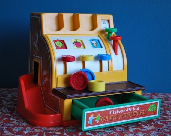 Vintage Fisher Price Cash Register with Coins