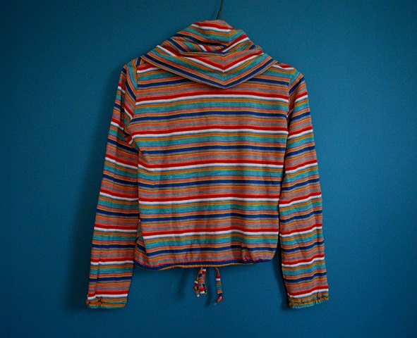 Vintage Chevron Cowl Neck Shirt- Girl's Size 14/16 or Women's XXS