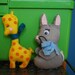 Vintage Set of 5 Plush Felt Animals