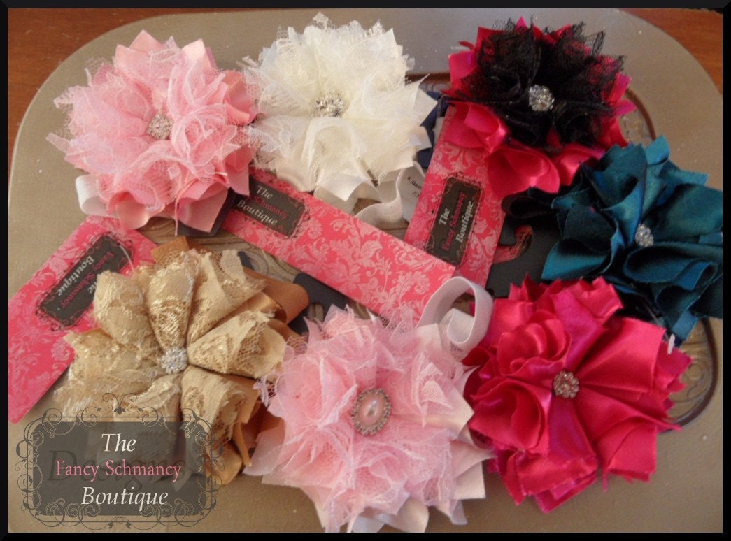 Fabric Flower Tutorial/ PDF Pattern "Pouting Princess" by Fancy Schmancy