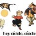 Hey Diddle Diddle Restored Vintage Style 1920's Children Nursery Decals