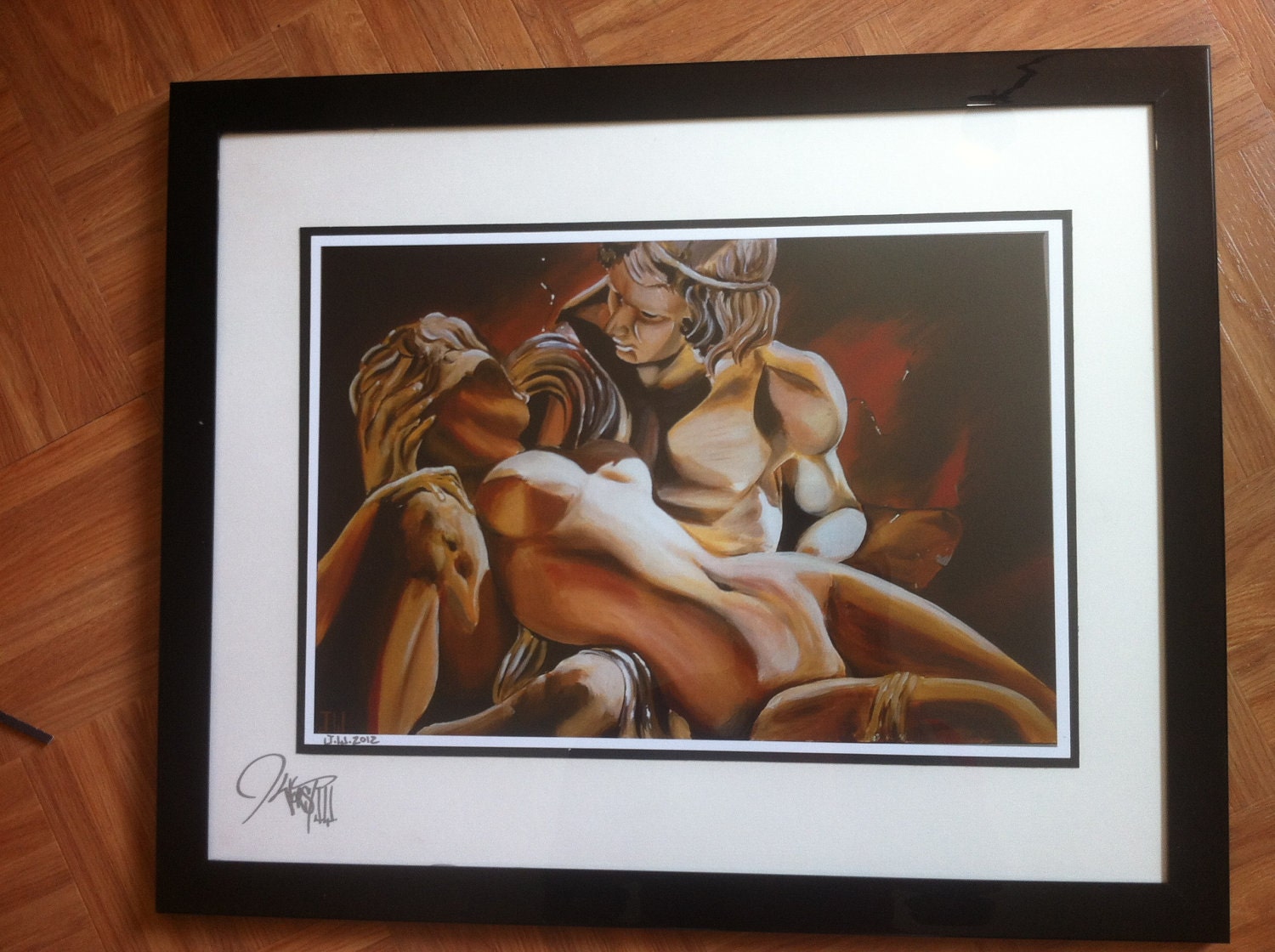 JEREMY WORST Dying Original Artwork Signed Framed Print