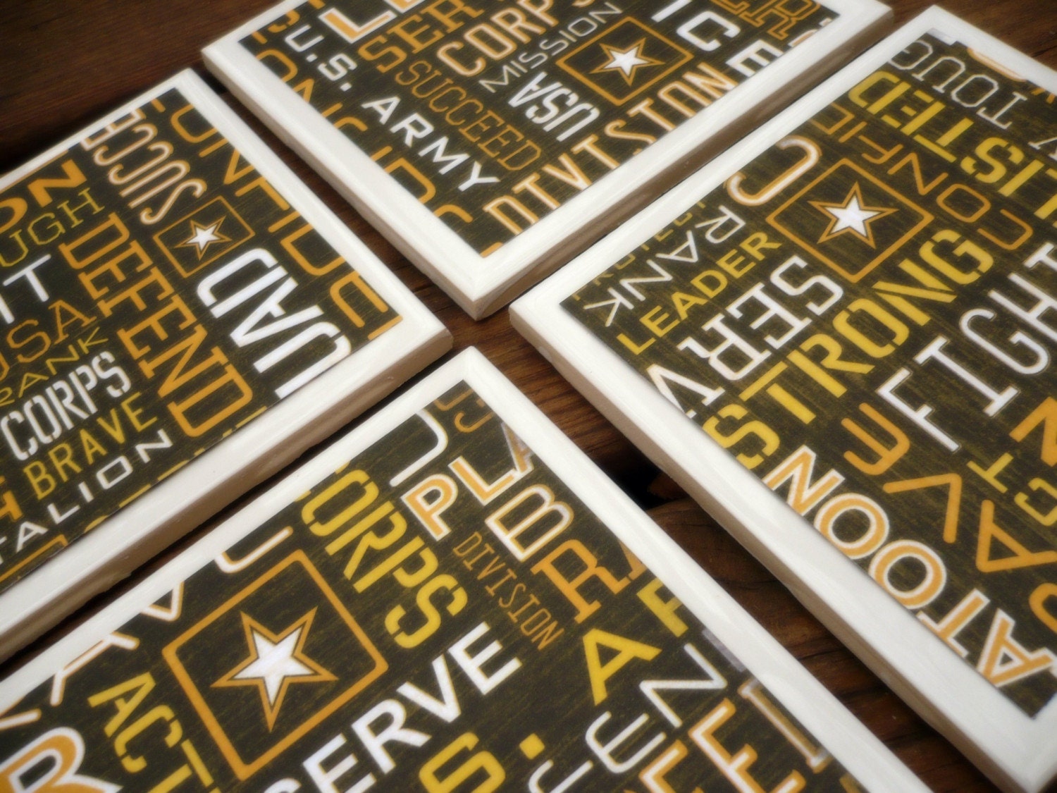 Sean - Army or Military TILE COASTER SET