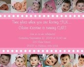 1st Birthday Invitation - 12 picture collage (Boy or Girl)