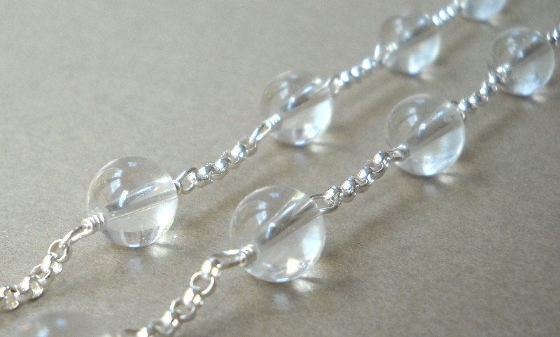Rock Crystal Bubble Necklace in Sterling Silver
