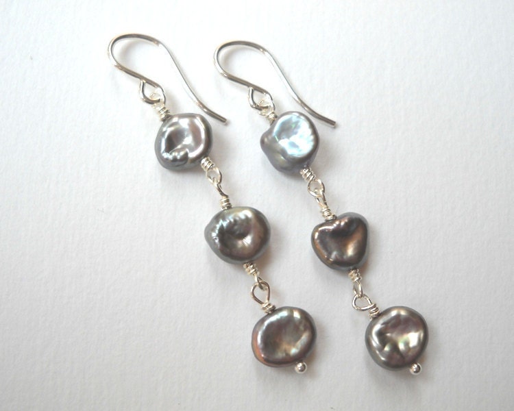 gray pearl earrings
