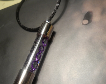 Resident Evil Glass Purple T Veronica Virus Capsule Cosplay Necklace