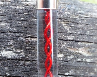 Resident Evil Red G-Virus Capsule Necklace, Handblown Glass