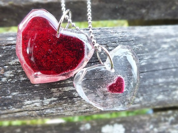 You Are The Missing Piece... Legend of Zelda Inspired Heart Piece and Container Friendship Necklace Set