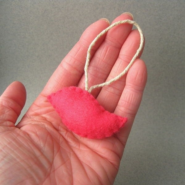 Eco-Friendly Small Bird Ornament Recycled Shocking Pink