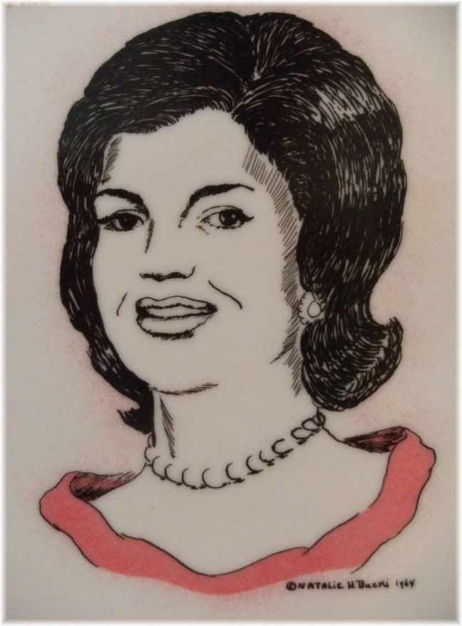 vintage Jacqueline Kennedy plate - A Tribute to the Beautiful Heroine in Pink