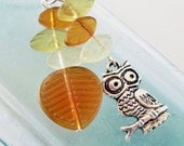 SALE Owl Hang Among the Leaves Pendant